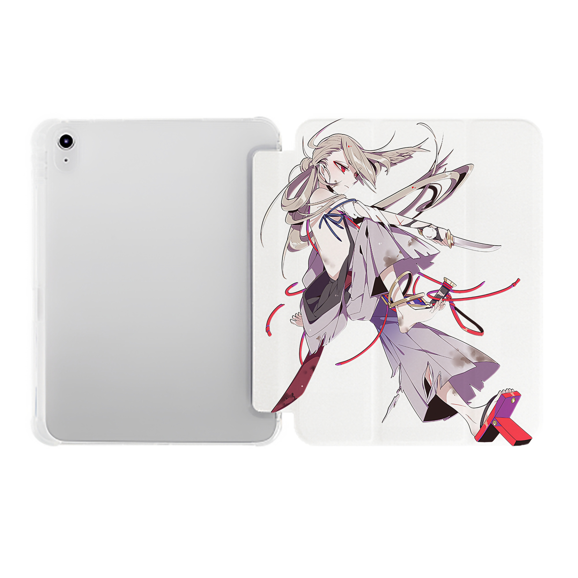 （画像用） 刀剣乱舞 Touken Ranbu IPad ケース ペン収納付き 三つ折りスタンド PUレザー×シリコン 対応機種9.5/10.5/10.9インチ
